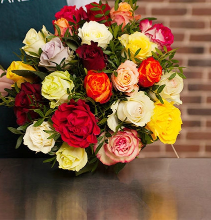 Multicolored roses