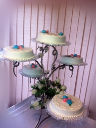 Layered engagement cake