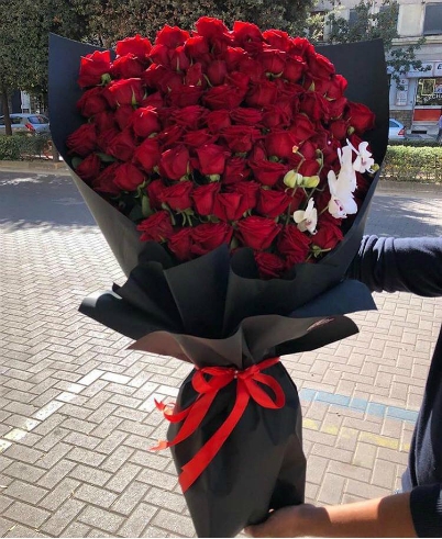 100 trendafila te kuq te shtrire