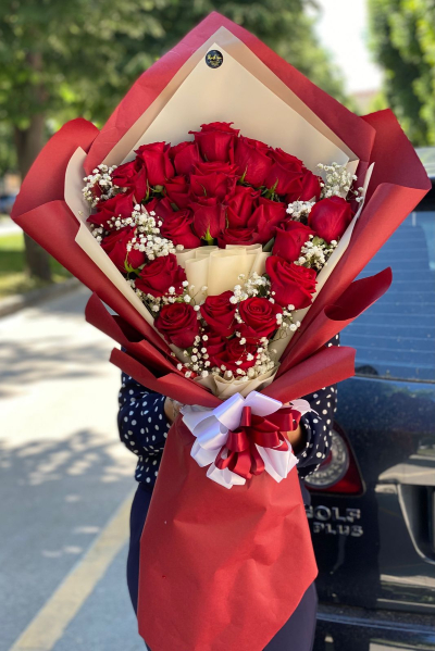 Bouquet of 25 red roses