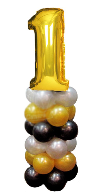 Gold Balloon Number Columns